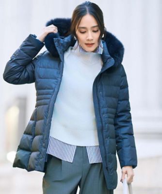 【送料無料】UNTITLED (Women)/アンタイトル【はっ水機能/フード取り外し可】ミディダウンコート(2002539114) アオ094 コート・ジャケット【三越伊勢丹/公式】