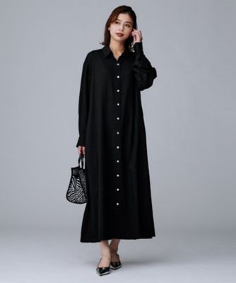 新品✨希少サイズ50✨アンタイトル ベルト　綺麗めロングワンピース セレモニー 前開きボタン／ベルト付／羽織シャツ／】2WAYトレンチ風