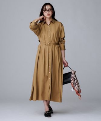 前開きボタン／ベルト付／羽織シャツ／】2WAYトレンチ風ワンピース