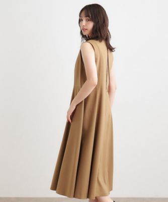 ＜LAURA ASHLEY＞【ツイルストレッチ／洗える】Ｖネックフレアジャンスカ（２００２５３９２２２）