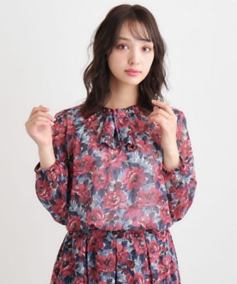 ＜LAURA ASHLEY＞【洗える／同柄アイテムあり】ケラウェイ柄　ドビーブラウス（２００２５３９２２８）