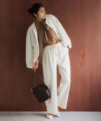 アルカ ジャケット風／メタルボタン】アルパカ混シャギーカーディガン