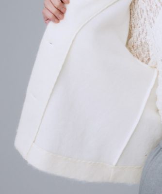 極美品★Drawer★ふわふわアルパカシャギーブルゾン★フーディ 優待価格[PRIORITY]【ウォッシャブル】シャギーカーディガン