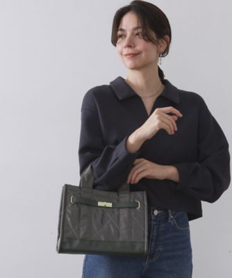 2WAY】ダイヤキルティングスクエアミドルショルダーバッグ