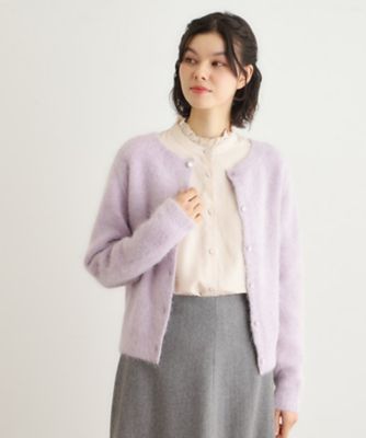 LAURA ASHLEY/ローラ アシュレイ【人気デザイン!アルパカ混/ビジュー付き】ニットカーディガン(2002539254) パープル080 トップス【三越伊勢丹/公式】