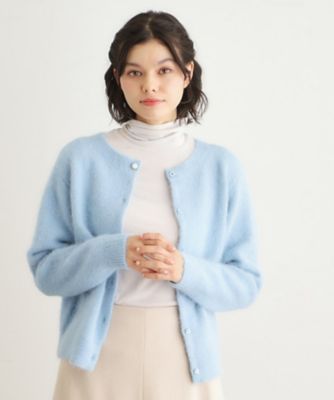 LAURA ASHLEY/ローラ アシュレイ【人気デザイン!アルパカ混/ビジュー付き】ニットカーディガン(2002539254) アオ090 トップス【三越伊勢丹/公式】