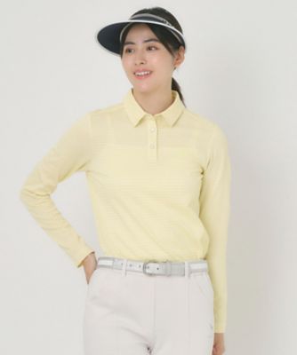 新品　adabat長袖ポロシャツ サイズ48 コットン100% ドビーチェック長袖ポロシャツ（2002539363