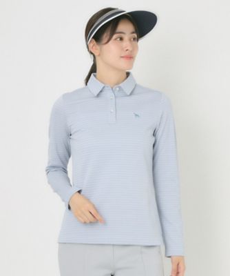 新品　adabat長袖ポロシャツ サイズ48 コットン100% ドビーチェック長袖ポロシャツ（2002539363