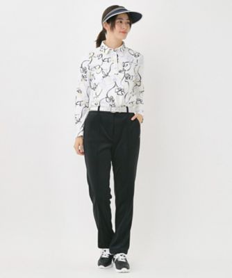 裏起毛ドローイングフラワー長袖ポロシャツ（2002539366