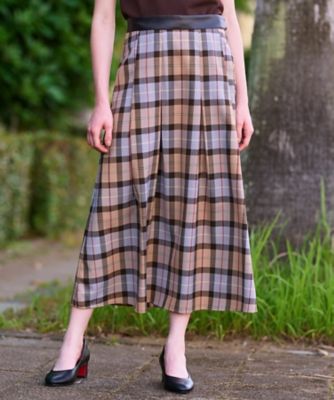 ACEANDRARE チェック柄 プリーツスカート チェックタックソフトプリーツスカート（2002539449