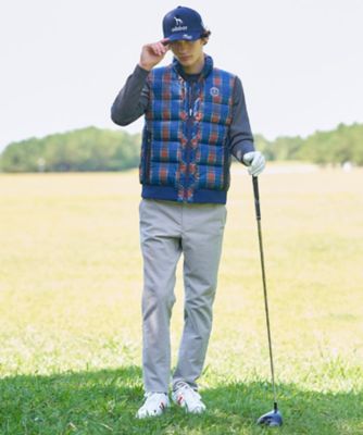 アダバット ハイブリッドダウン タータンチェック柄 テーラード