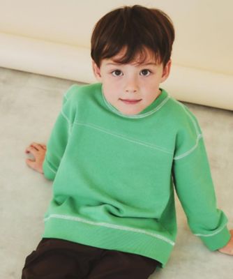 希少☆裏毛 ヘムフリル プルオーバー 完売品 ネイビー 110－160】カラーロック裏毛プルオーバー