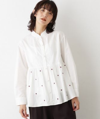 洗える／インド製】ビーズ刺繍ペプラムブラウス（2002539690