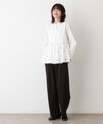 洗える／インド製】ビーズ刺繍ペプラムブラウス（2002539690