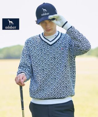 新レーベル ADABAT NAVY】フルールドリスVネックニット