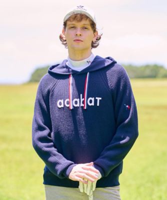 adabatニットパーカー 新レーベル ADABAT NAVY】ニットフーディー