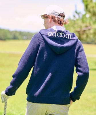 adabatニットパーカー 新レーベル ADABAT NAVY】ニットフーディー