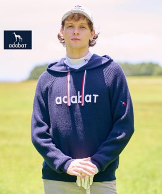 adabatニットパーカー 新レーベル ADABAT NAVY】ニットフーディー