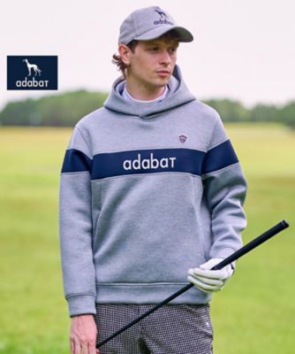 【新品】adabat アダバット ゴルフ レインコート 　2WAY 新レーベル ADABAT NAVY】ブロッキングラインロゴ
