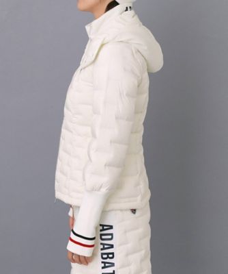 ✨未使用❤️✨adabat アダバット　フード付き　ロングダウン　40 ホワイト EVEN 1月号掲載商品【ADABAT NAVY】2WAYストレッチ