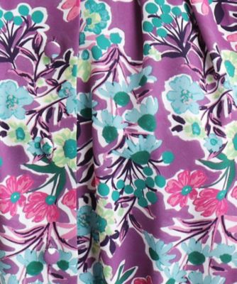 定番人気 ローラアシュレイ ペイズリー柄　シルク フレアワンピース リボン 洗える／華やか見え】ブラムウェル柄 シフォンワンピース