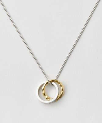 TAKEO KIKUCHI (Men)/タケオキクチ カラードトップ ダブルリングネックレス(2002540127) シルバー506 【三越伊勢丹/公式】