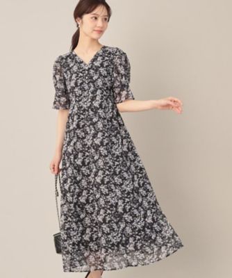 ETRO フラワー Vネックショートワンピース ライトブルー 一枚で着映える・通勤】Vネックフラワーワンピース
