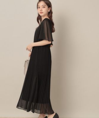 【二の腕カバー・楽ちん・通勤】シフォンプリーツワンピース 42(LL) 二の腕カバー・楽ちん・通勤】シフォンプリーツワンピース