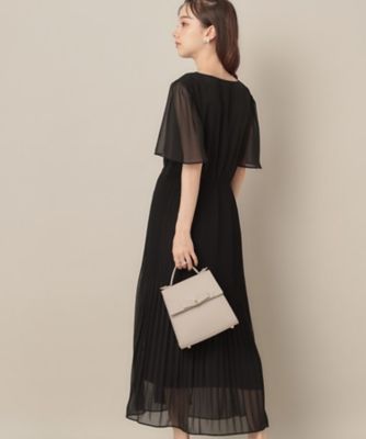 【二の腕カバー・楽ちん・通勤】シフォンプリーツワンピース 42(LL) 二の腕カバー・楽ちん・通勤】シフォンプリーツワンピース