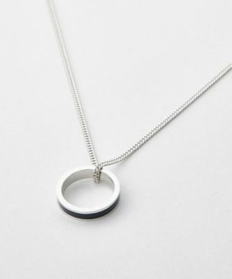 TAKEO KIKUCHI (Men)/タケオキクチ ブラックラインリングトップネックレス(2002540213) シルバー006 ファッション小物【三越伊勢丹/公式】