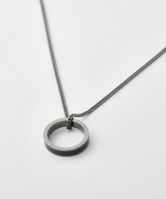TAKEO KIKUCHI (Men)/タケオキクチ ブラックラインリングトップネックレス(2002540213) ブラックシルバー009 ファッション小物【三越伊勢丹/公式】