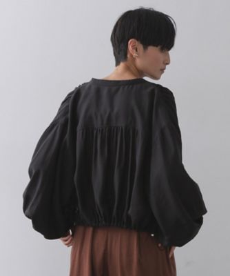 yoihi ランンスリーブブルゾン ブラック シアーランタンスリーブ