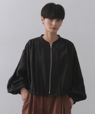 yoihi ランンスリーブブルゾン　ブラック シアーランタンスリーブブルゾン【洗濯機洗い可