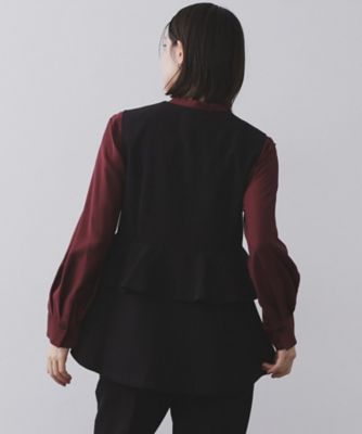 [eLLa]衿スカラップ付きペプラムジレ eLLa]衿スカラップ付きペプラムジレ