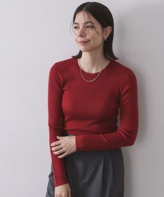 OPAQUE.CLIP (Women)/オペークドットクリップ シアーリブニット(2002540304) アカ064 トップス【三越伊勢丹/公式】