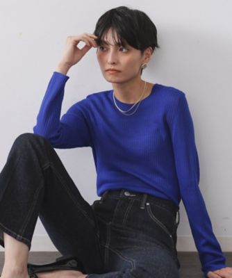 OPAQUE.CLIP (Women)/オペークドットクリップ シアーリブニット(2002540304) アオ093 トップス【三越伊勢丹/公式】