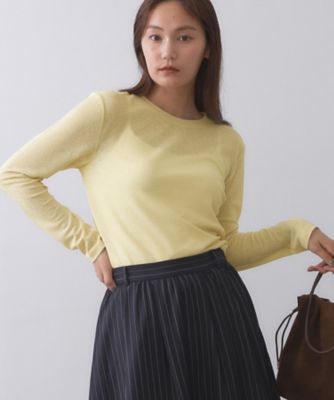 OPAQUE.CLIP (Women)/オペークドットクリップ シアーラウンドネックカットソー(2002540305) イエロー030 トップス【三越伊勢丹/公式】