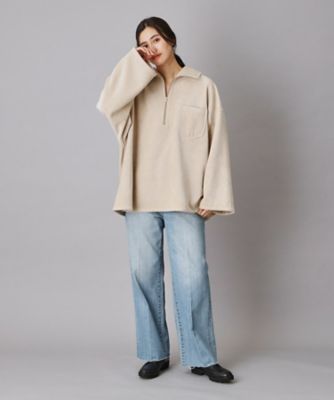 TFW49 ハーフジップ プルオーバー シャツ ベージュ tシャツ provoke（プロヴォーク）ハーフジッププルオーバー レディース