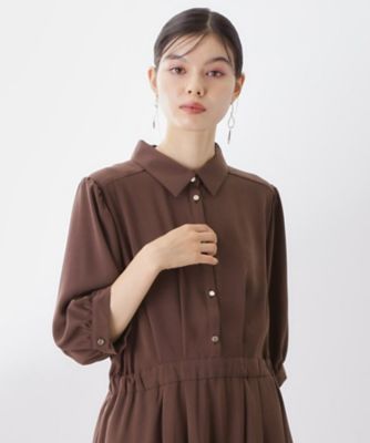 新品未使用　prit 五分袖シャツワンピース THE SHOP TK ワンピース 5分袖シャツワンピース「接触冷感/防