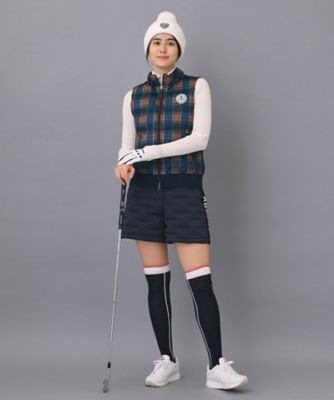 ADABAT NAVY】【撥水】タータンチェック中綿ベスト