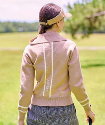 ADABAT NAVY】ハーフジップワイドカラーニット