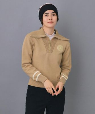 ADABAT NAVY】ハーフジップワイドカラーニット