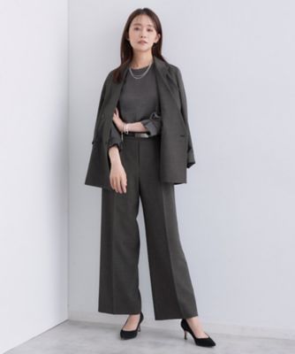 洗える／セットアップ可能】凹凸ストレッチ素材ダブルジャケット