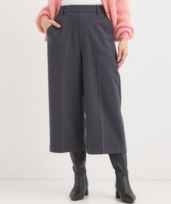 洗濯機可／S－LL】きちんと見えする あったか裏起毛ガウチョパンツ