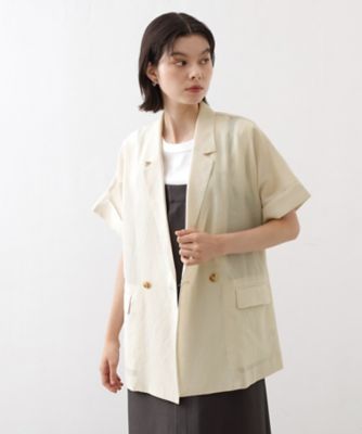 ＜THE SHOP TK (Women)＞半袖シアージャケット【洗える】（２００２５４０９６２）