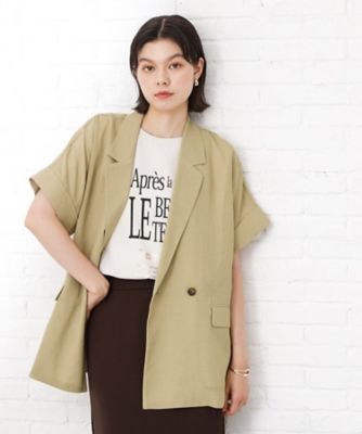 【SALE】THE SHOP TK (Women)/ザショップティーケー 半袖シアージャケット(2002540962) ベージュ052 コート・ジャケット【三越伊勢丹/公式】