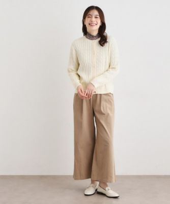 ローラ アシュレイ（LAURA ASHLEY）/【洗える／同素材アイテムあり】ケーブル編み ニットカーディガン 洗える／同素材アイテムあり】ケーブル編み ニットカーディガン