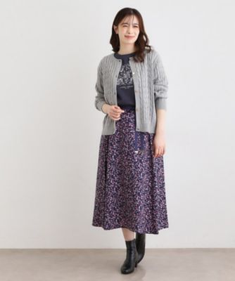 洗える／同素材アイテムあり】ケーブル編み ニットカーディガン