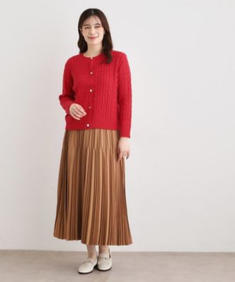 洗える／同素材アイテムあり】ケーブル編み ニットカーディガン