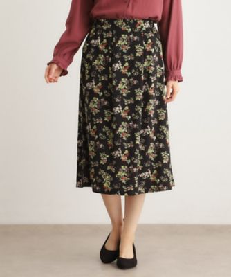 ＜LAURA ASHLEY＞【洗える／ジャージ素材／同柄アイテムあり】ベリーズ　スペースド柄スカート（２００２５４０９７５）